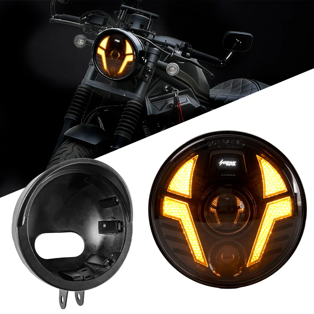 5.75 Inch Laser Headlight, Built-in Turn Signal IP67 Waterproof with Housing for CM300 CM500 CL500