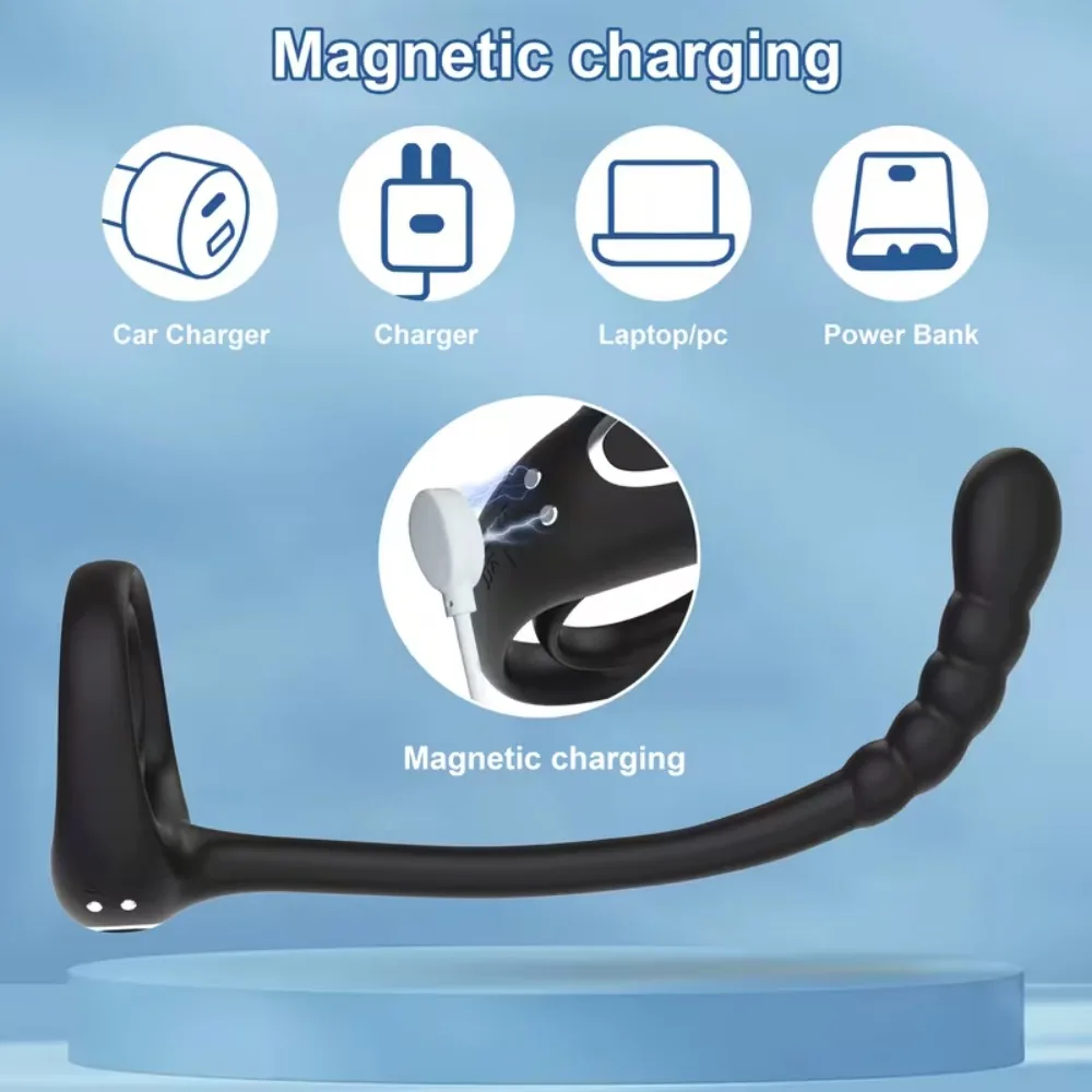 APP Remote Control Cockring Ring Vibrator for Men Testicle Massage Prostate Stimulate Anal Butt Plug Masturbator Adult Sex Toy view 5