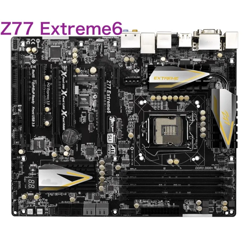 

For Asrock Z77 Extreme6 Motherboard 32GB LGA 1155 DDR3 ATX Mainboard 100% Tested OK Fully Work Free Shipping