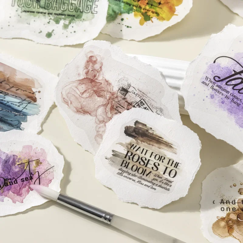 

Layered Colors Series Large Capacity Watercolor Stickers Watercolor Wash Collage Base 100 Pieces