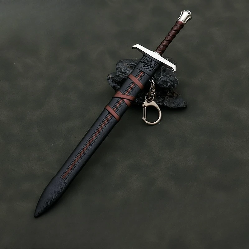 22cm/8.66in Arthur miecz zwycięstwa z osłoną Film i urządzenia peryferyjne do telewizora miecz samurajski brelok modele broni prezenty zabawki dla chłopca