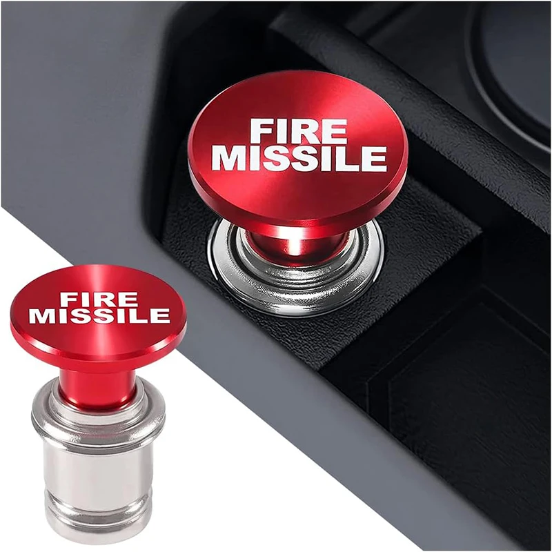 Fire Missile Car Cigarette Lighter, Pop-Out Aluminum Alloy Vehicle Cigarette Lighter, 12V Push Button Auto Cigarette for SUV