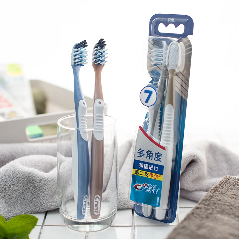 Crest Toothbrush Soft Bristles Full Excellent 7-Effect Manual Toothbrush Remove up to 99% Plaque Stain Teeth Massage And Clean