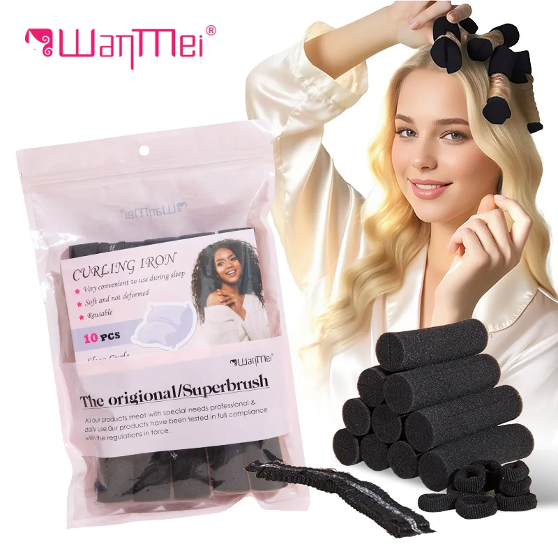 No Heat Sponge Sleep Hair Curlers 21pcs Kit with Mesh Cap For Big Voluminous Waves & Curls Damage Hair Rollers Set for Women