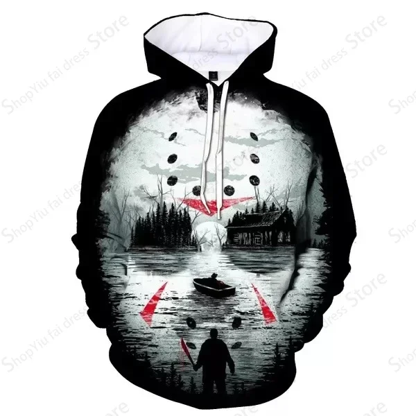 Halloween Hoodie 3d Jason Voorhees Freitag Druck Hoodie Männer Frauen Mode Hoodies Sweatshirt Junge Mäntel Frauen Sweats Trainingsanzug Junge