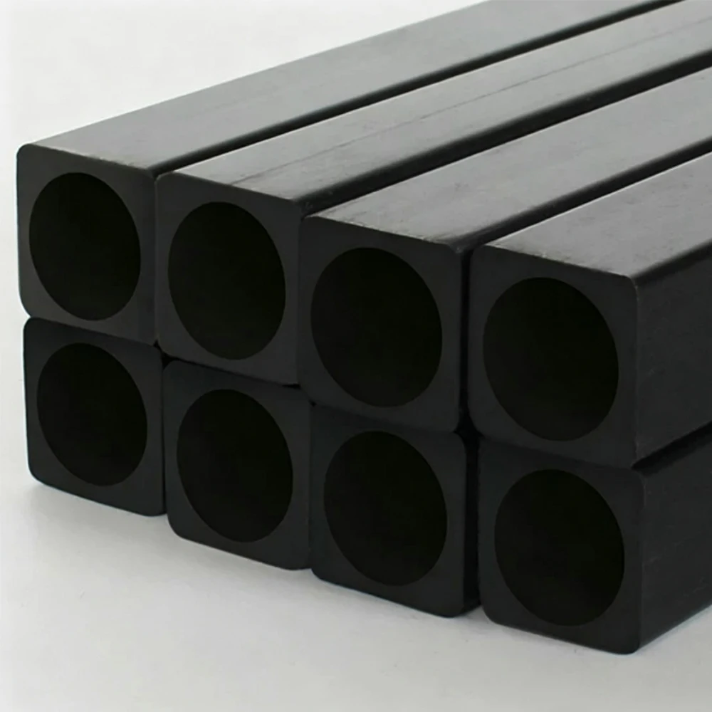 L 500mm Outer Square Inner Round Carbon Fiber Tube High-Density Mechanical Equipment Support/Model Material Accessories 1.4-12mm