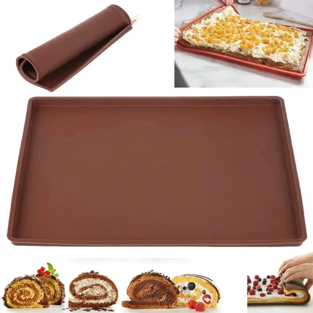 6/4Pc Silicone Baking Mat Roll Pad Macaron Swiss Roll Oven Mat Non-stick Bake Pastry Bakeware Dehydrator Trays Kitchen Bake Tool