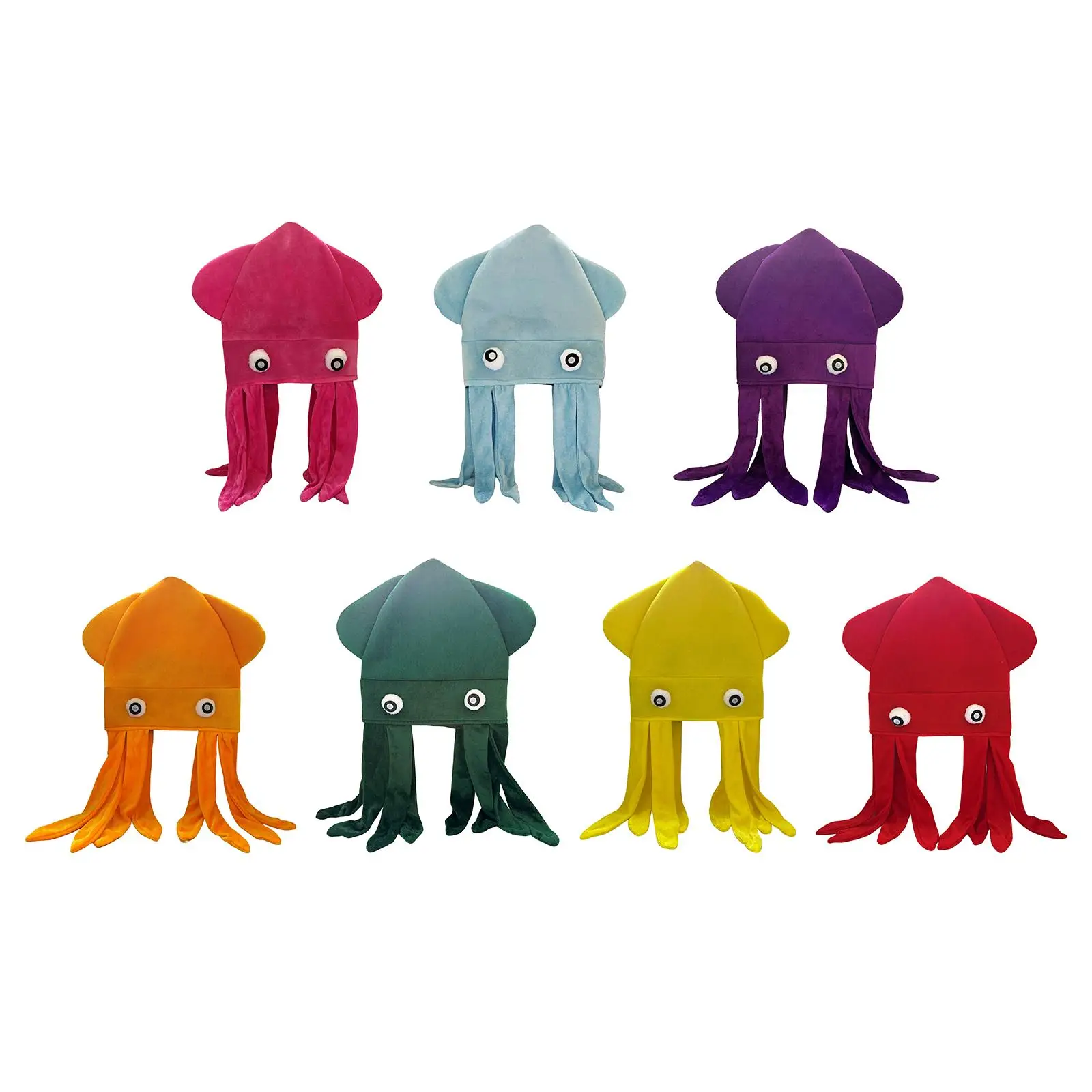 Funny Octopus Hat Costume Plush Headgear Animal Theme Party Hat for Kids Christmas Celebration