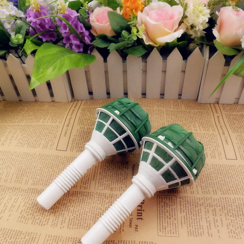 

12 Pcs Handheld Bouquet Base Delicate Flower Holder Soft Sponge Plastic Wedding Floral Arrangement Craft Supplies Event Decor