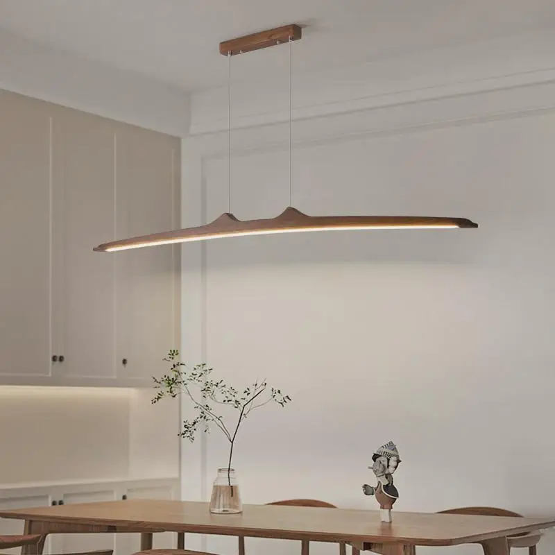 

Walnut Restaurant Pendant light minimalist dining table vintage lighting fixtures living room bar counter LED long Chandelier
