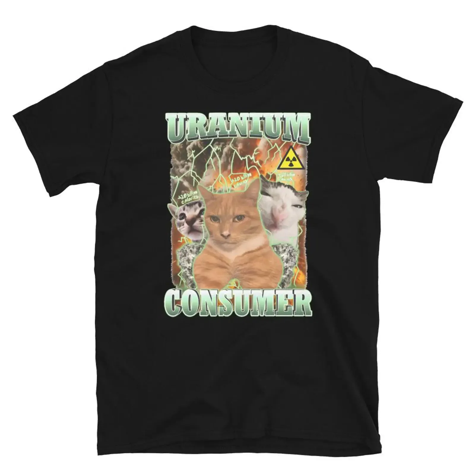 T-shirt Uranium Consumer CaT, mème radioactif amusant, absurde, bizarre, pour les fans, vintage, délavé, mode, décontracté, élégant, unisexe