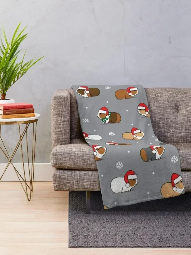 Christmas Guinea pigs - grey Throw Blanket christmas decoration Cute For Baby Luxury Brand Blankets