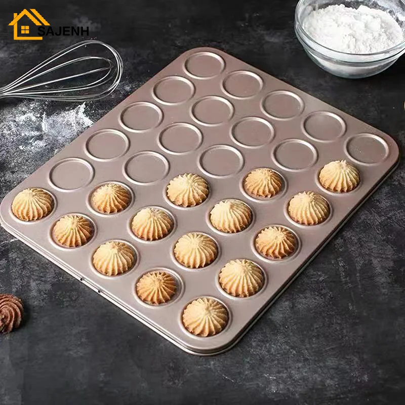 Bandeja para hornear de acero al carbono con 35 agujeros, tapete de cocina para macarrones, platos antiadherentes para hornear, utensilios para horno, bandeja para postres, molde para pasteles