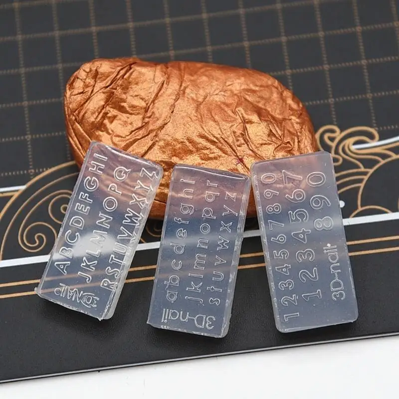 31BB 5Pcs Letters Numbers Silicone Molds Art Carving Mold Suitable for Diy