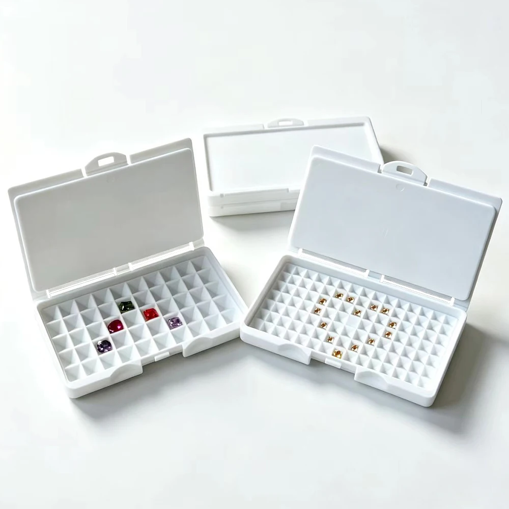 White Diamond Storage Box 3-10mm Gemstone Jewelry Display Mini Case Bare Stone Packaging Cover Tray  IGI Gem Independant Boxes