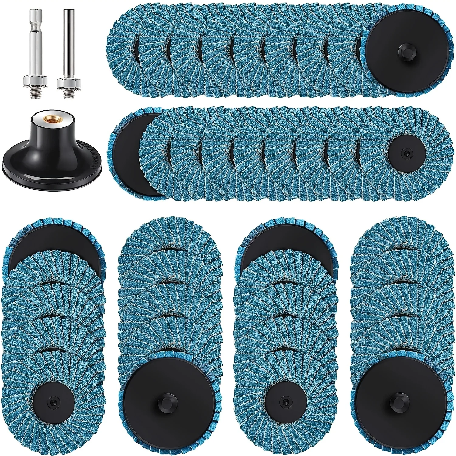 2 Inch Quick Change Flap Disc 40/60/ 80/120 Grit, Roll Lock Flap Sanding Disc with 1/4