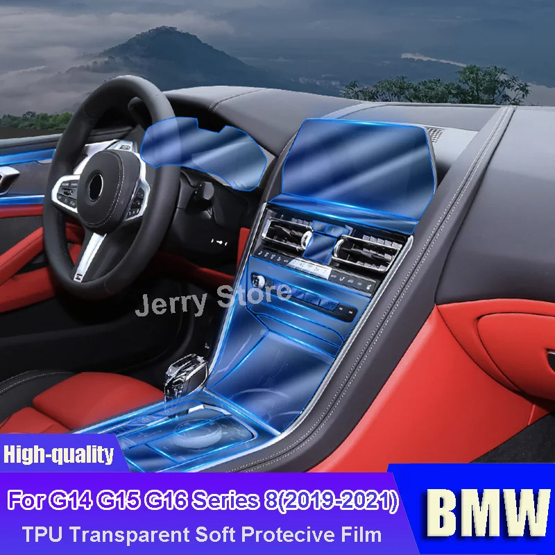 

For BMW G14 G15 G16 Series 8 (2019-2021) Car Interior Center Console Transparent TPU Film Protective Anti-scratch Car Sticker