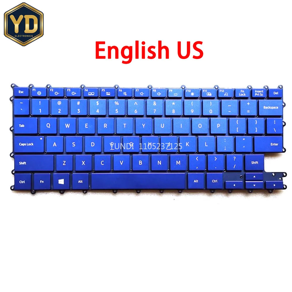 YD Laptop Keyboard For Samsung NP730QDA NP730QCJ 730QDA 730QCJ English US With Backlit Gray Silver Blue New