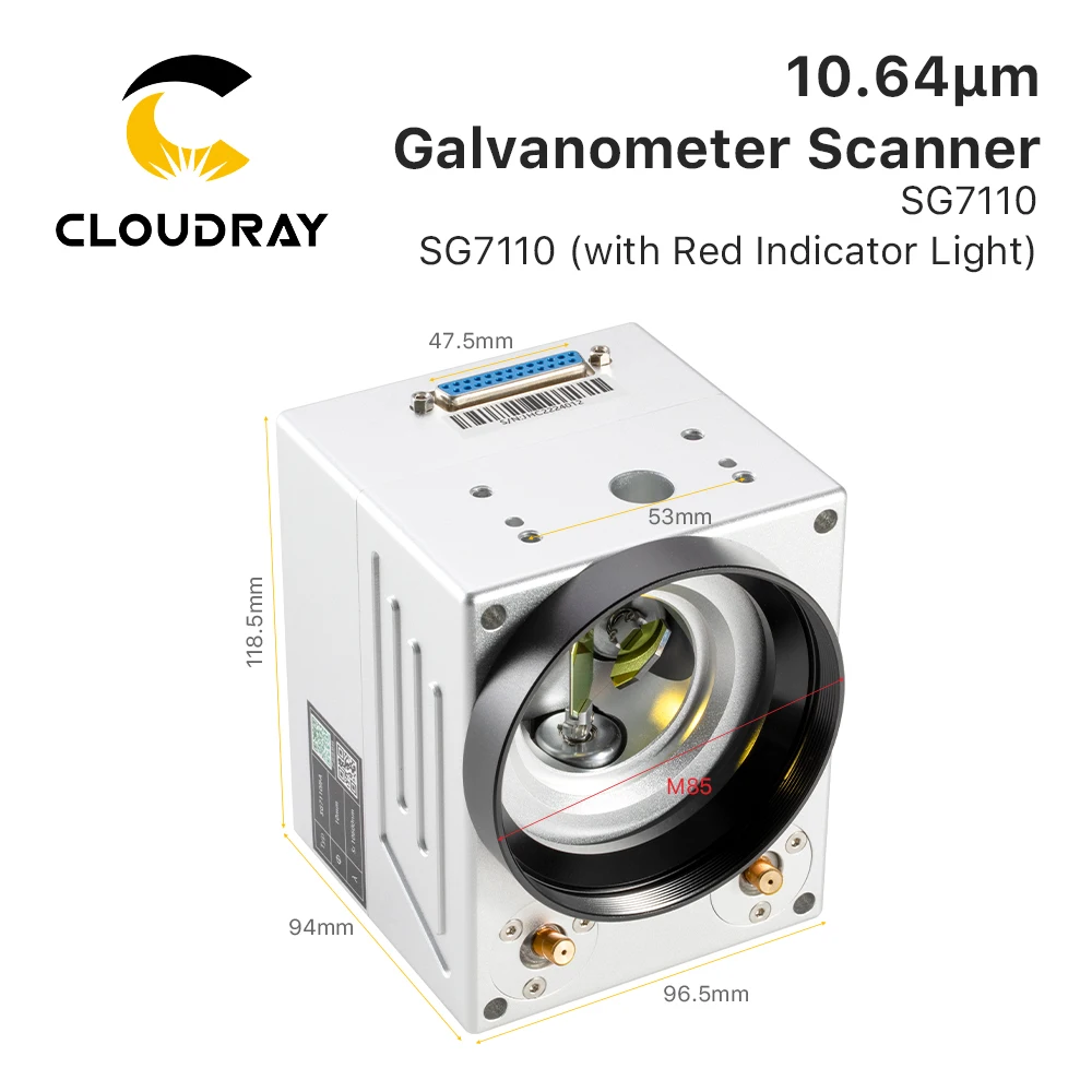 Cloudray 10.64um CO2 Laser Scanning Galvo Head SG7110 Input Aperture10mm Galvanometer Scanner with Power Supply Set