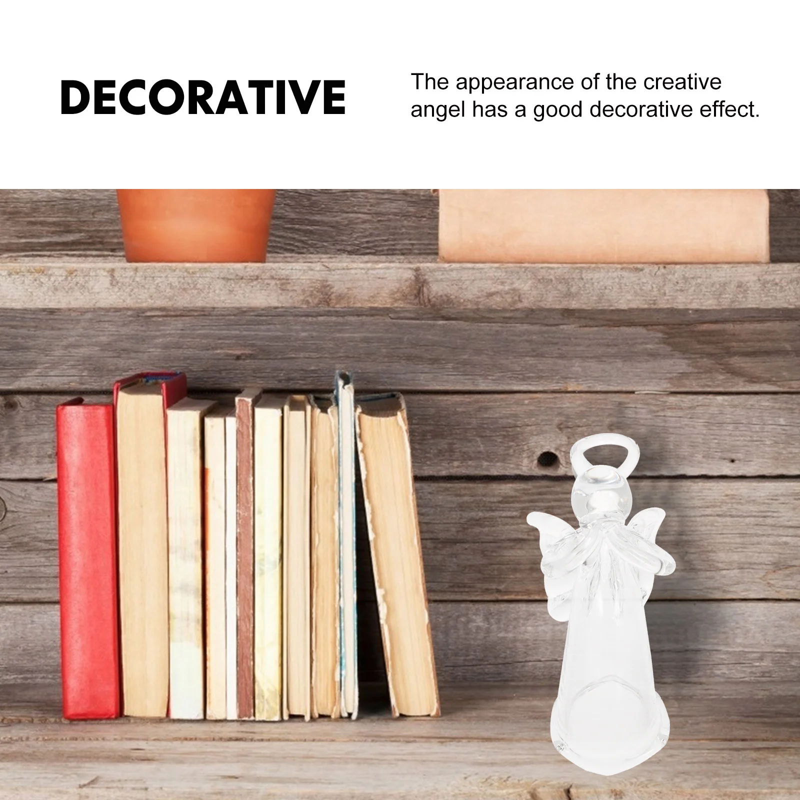 

1Pcs Mini Glass Angel Clear Handmade Ornament for Car Hanging Religious Decor DIY Pendant Mini Glass Angel Religious Decor