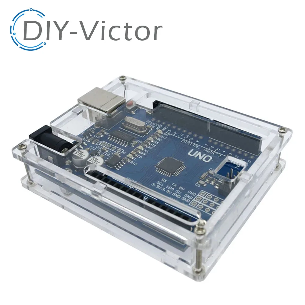 For Uno R3 Case Enclosure Transparent Acrylic Box Clear Cover Compatible with Arduino UNO R3