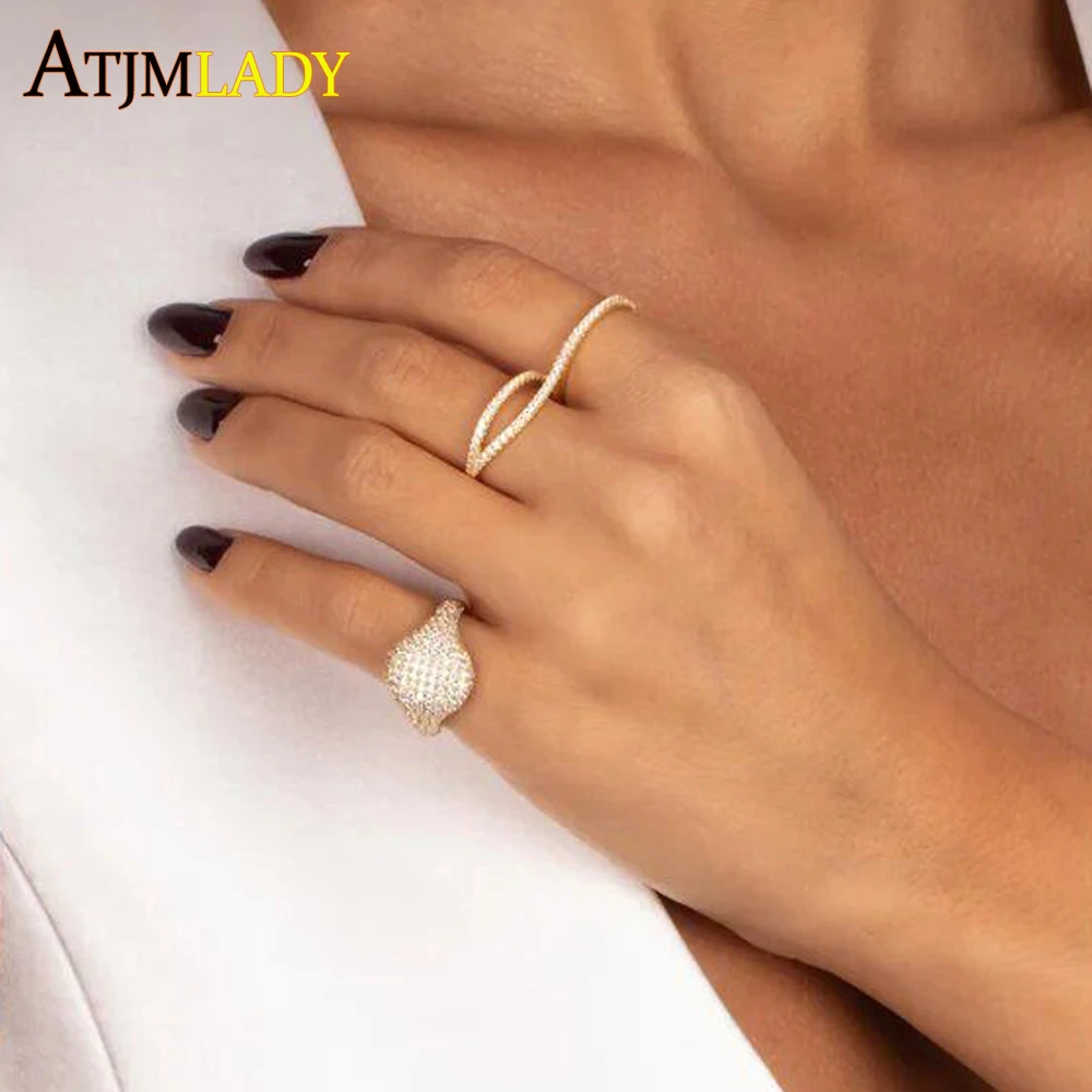 High Quality Thin Dainty Stackable Ring Bling Cubic Zirconia Minimalist Full Eternity Band CZ Paved Finger Jewelry for Women