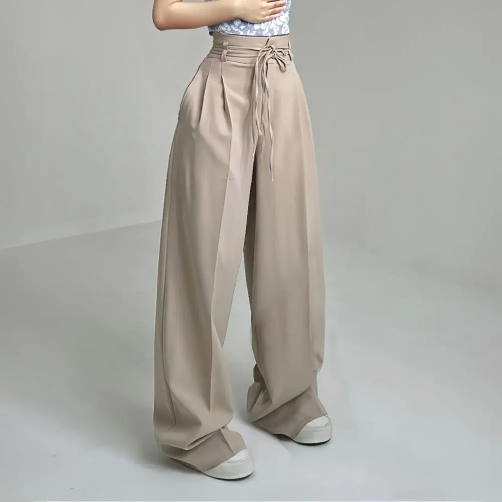 

Женские брюки-костюм 2026: прямые широкие брюки с высокой талией, однотонные, повседневные, в стиле OL, широкие брюки-палаццо, 80% скидка