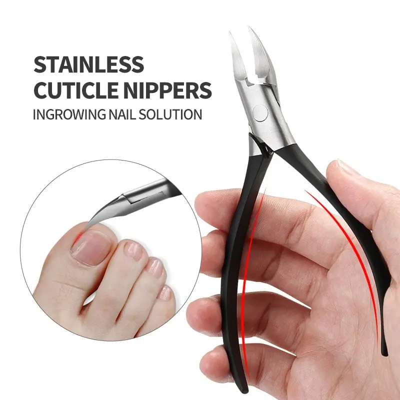 Stainless Steel Cuticle Nipper Professional Remover Scissors Ingrown Thick Nail Solution Dead Skin Trimmer for Nail Art Salon