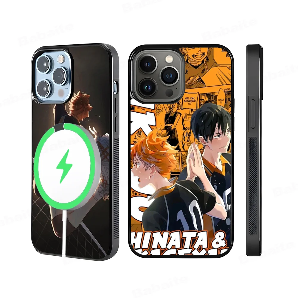 Anime Haikyuu Cute Shoyo Hinata Phone Case Magnetic Case For IPhone 16 14 13 12 11 15 Pro Max Plus For Magsafe Wireless Charge