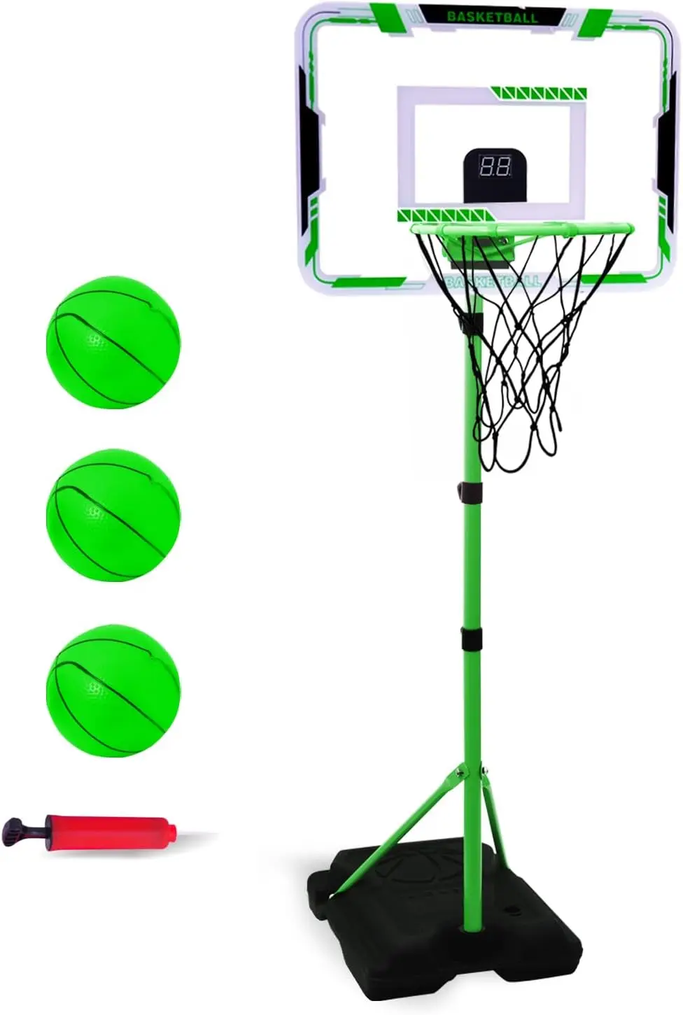 

Adjustable Kids Basketball Hoop with 3 Balls, Indoor Outdoor Toy for Boys Girls Ages 3-8, Perfect Birthday Gift