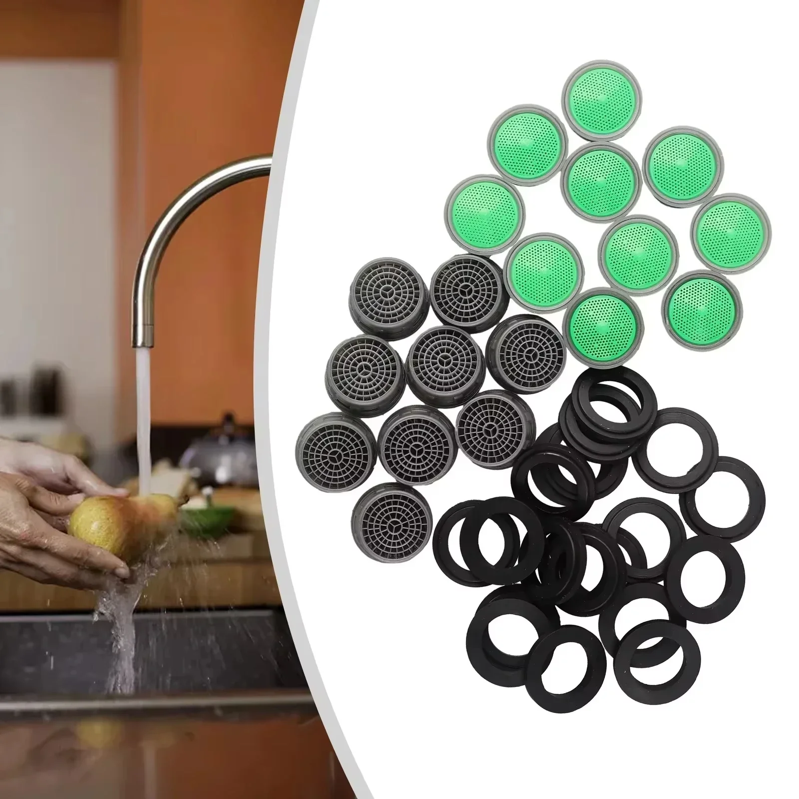 

20 PCS Faucet Aerator Flow Restrictor Replacement Parts Insert Sink Aerator Basin Tap Filter Faucet Accessories