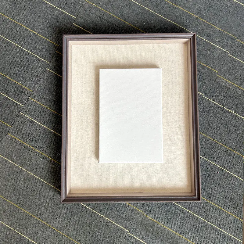 Solid wood suspended frame oil painting outer frame, simple retro hollow frame pictures wall decoration desk decor Decoration