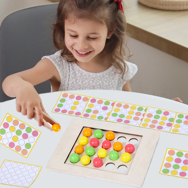 Dzieci Rainbow parowanie gra pompon drewniana piłka kolor tęczy sortuj grzywny szkolenia motoryczne Montessori edukacja sensoryczna Puzzle zabawki prezent