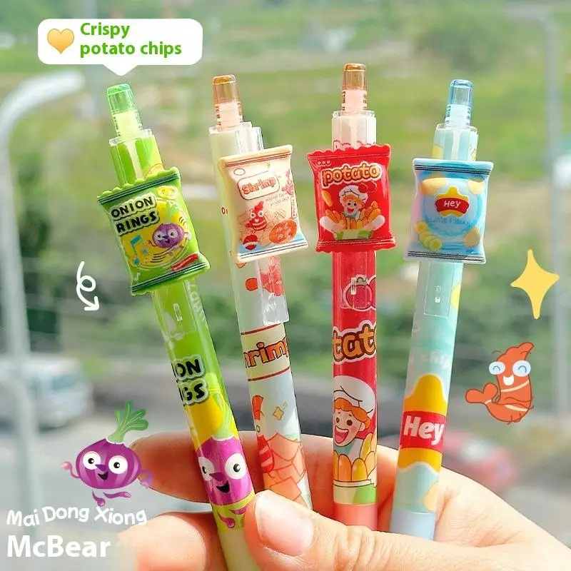 

4pcs Kawaii Erasable Gel Pen Set 0.5mm Black Blue Ink Gel Pen School Office Supplies Korean Stationery