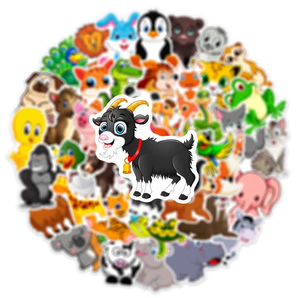 

10/30/50pcs Kawaii Animals Cartoon Stickers Cute Decals for Kids Toy Water Bottle Suitcase Phone Creative Graffiti Sticker Decor
