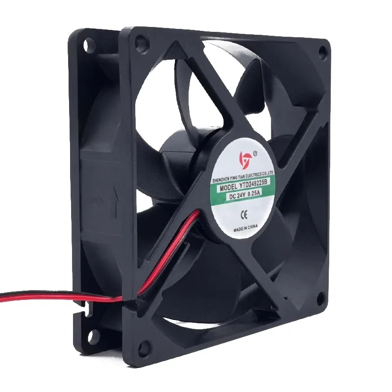 New Cooling Fan for YTD249225B DC24V 0.25A Welding Machine Frequency Converter Cooling Fan Oil Bearing 90*90*25MM