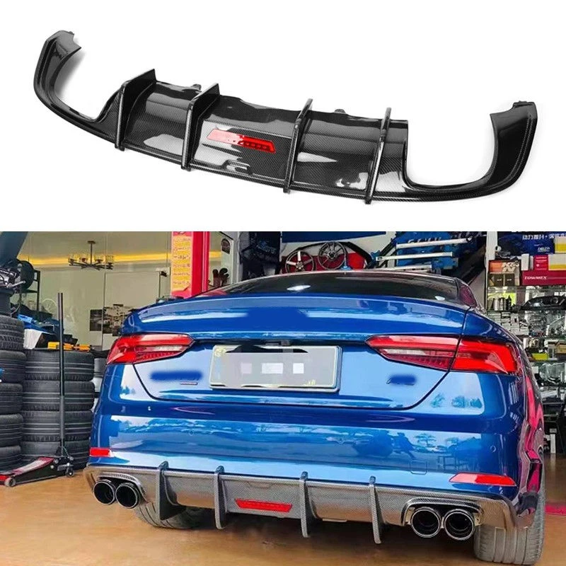 

Carbon Fiber Rear Diffuser Lip for Audi S5 2017 2018 2019 S5 B9 S-Line Rear Bumper Diffuser Body Kit Auto Tuning Parts