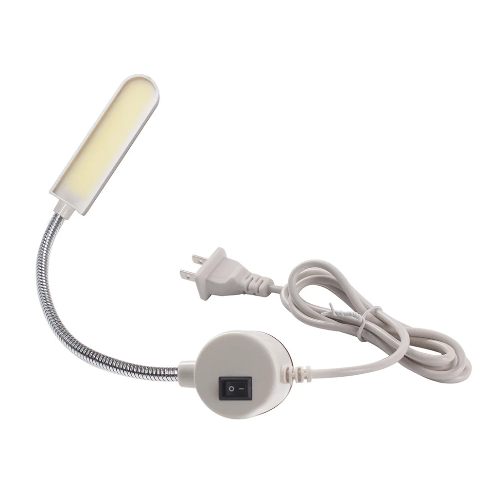 Luz de máquina de coser COB de 6W, luz de trabajo LED de cuello de cisne Flexible con Base magnética para máquina de coser Industrial y doméstica