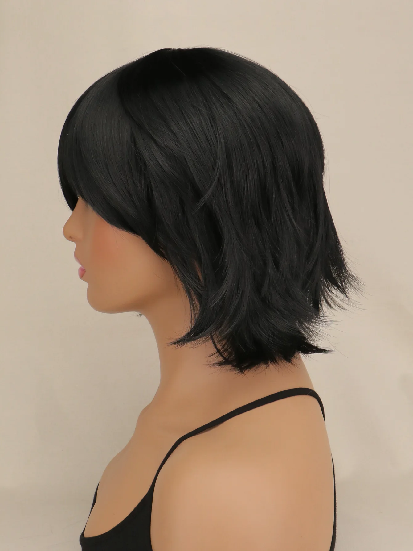 Peruki cosplay anime, krótkie, czarne, na Halloween, Boże Narodzenie, imprezy kostiumowe, krótkie peruki damskie, czarne peruki męskie, peruki dla chłopców i mężczyzn.