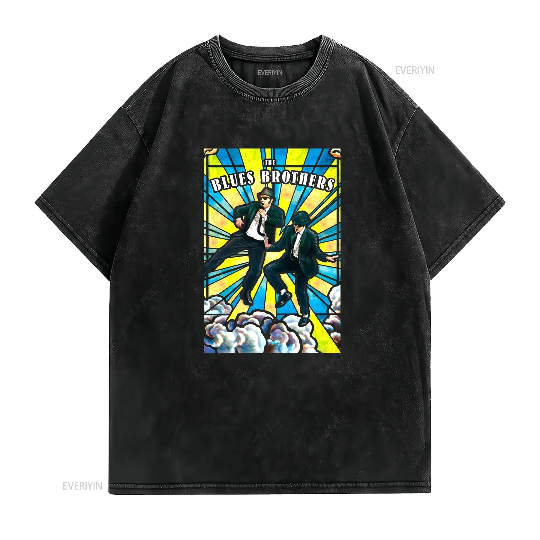 تي شيرت The Blues Brothers 1980 تي شيرت كوميدي شعبي للمغامرة مع John Belushi Dan Aykroyd Gen X عتيق مغسول غير رسمي