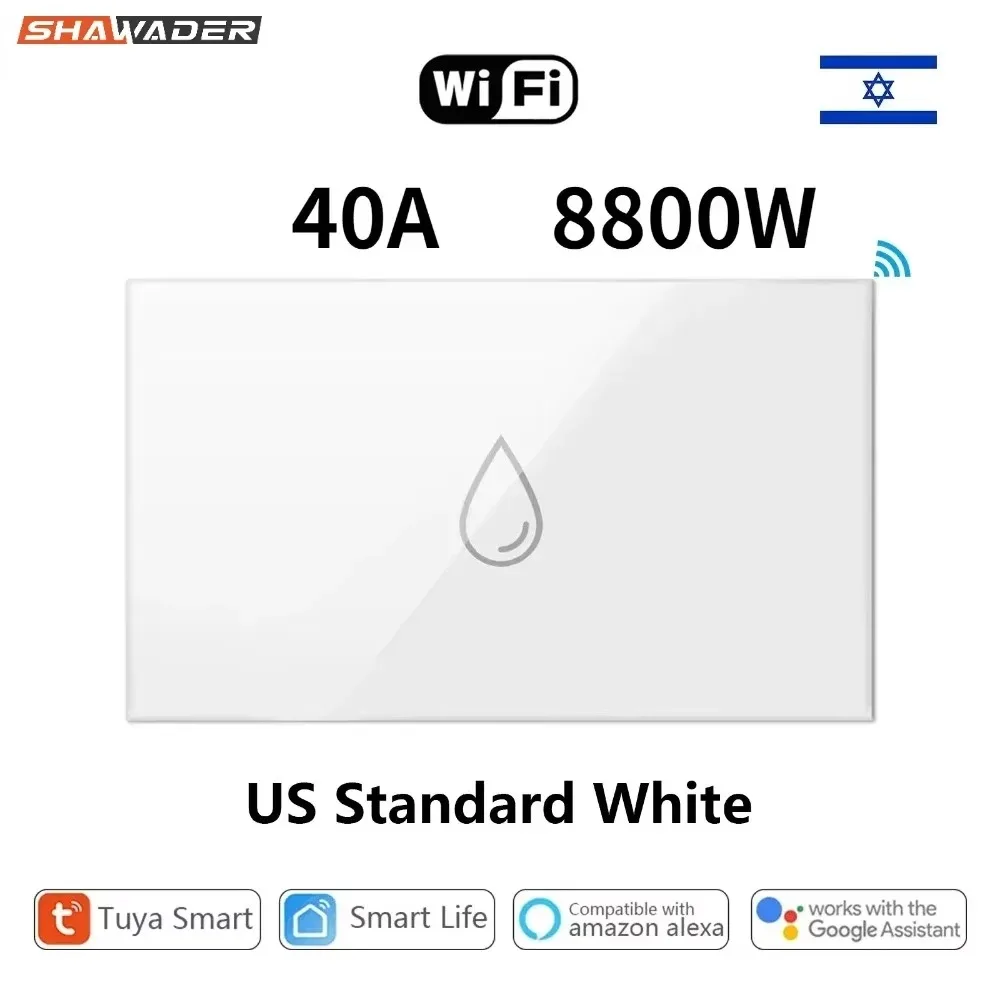 

Tuya WiFi Boiler Water Heater Israel Switch Smart Life Socket 40A Timer Schedule Voice Control Google Home App Alexa Echo Dot