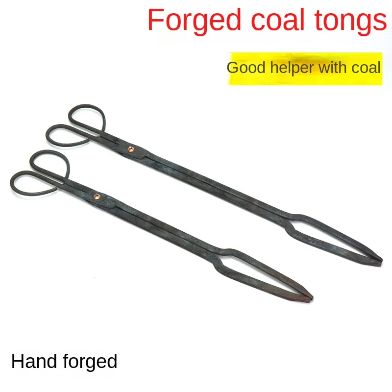 

Forging Briquette Fire Tongs Trash Folder Long Handle Fire Tongs Lengthened Fire Tongs Clip Charcoal Clip Coal Fire Tongs