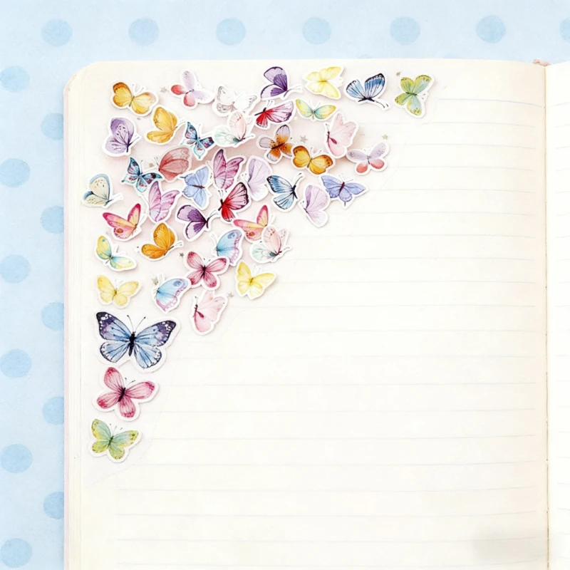 1 Box Butterfly Decoration Stickers Scrapbooks Labels Diaries Magazines Photo Albums DIY Crafts Stationery