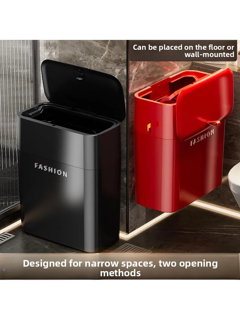 

Ретро-мусорное ведро с узкой крышкой-слайдером, двойной открывающейся крышкой, большой вместимости, для ванной комнаты, для дома, для личной гигиены