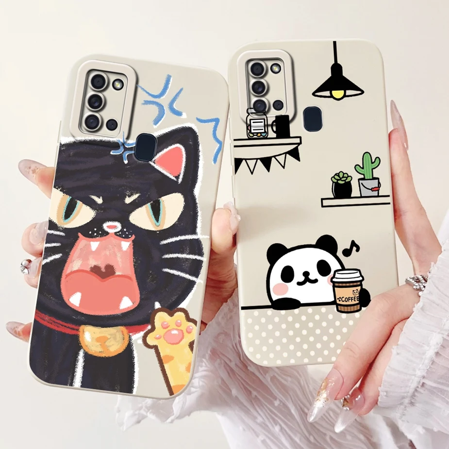 For Samsung Galaxy A21s Case SM-A217F New Fashion Cartoon Painted Cover Shockproof Phone Case For Samsung A21s A 21 s Soft Shell