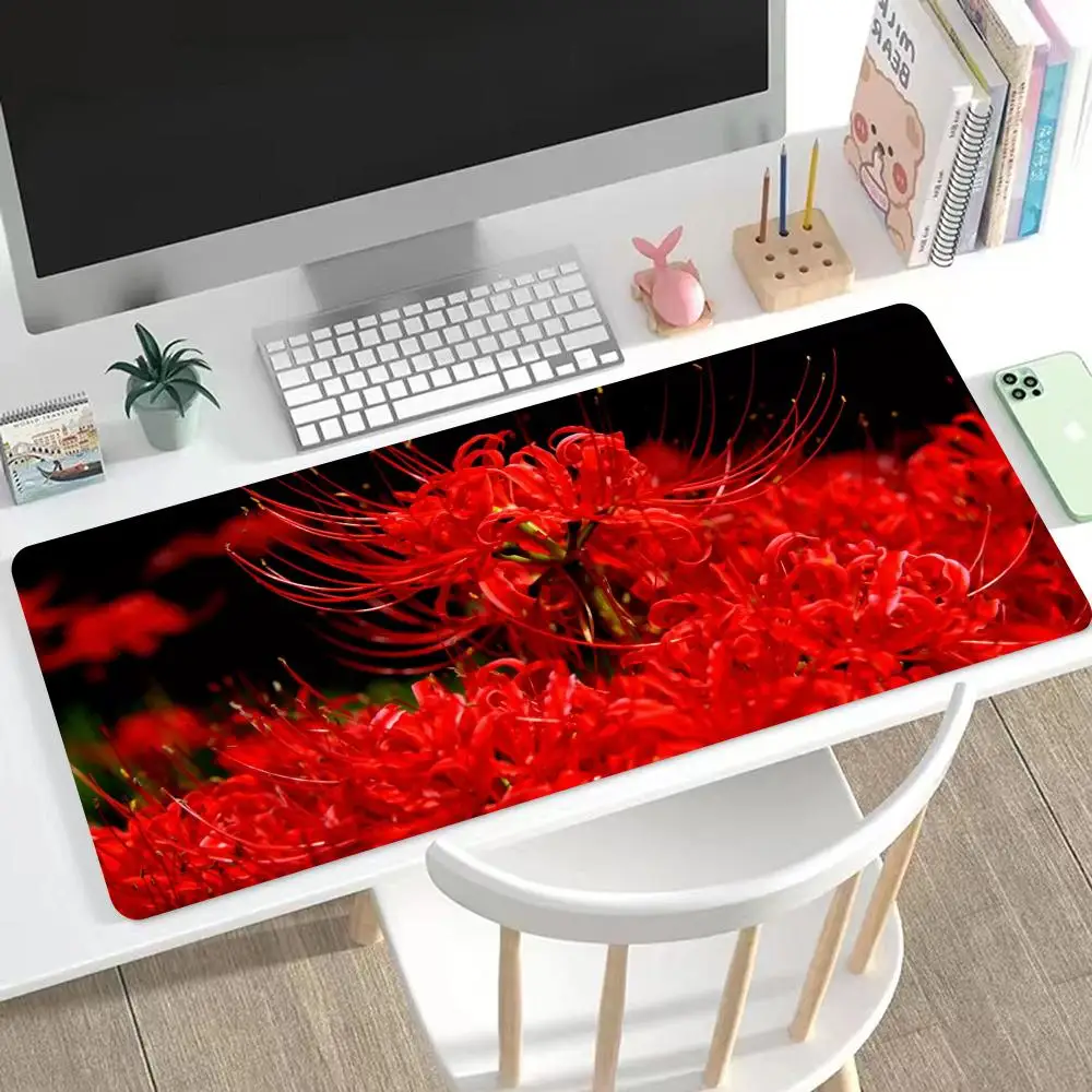 

Red spider lily Mouse Pad Cute HD Mousepad Pad Extended Gaming Keyboard LargeMousepad 90x40cm XXL Gamer Mousepad