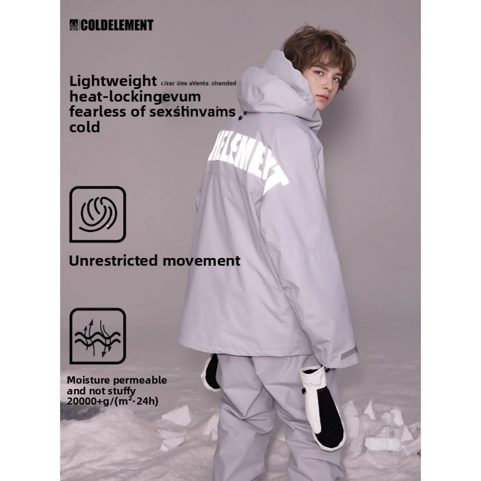 

Coldelement Men's Night Ski Suits Reflective LOGO In Large Size Men's Winter Jacket Snowboard Waterproof Windbreak Ski Suit