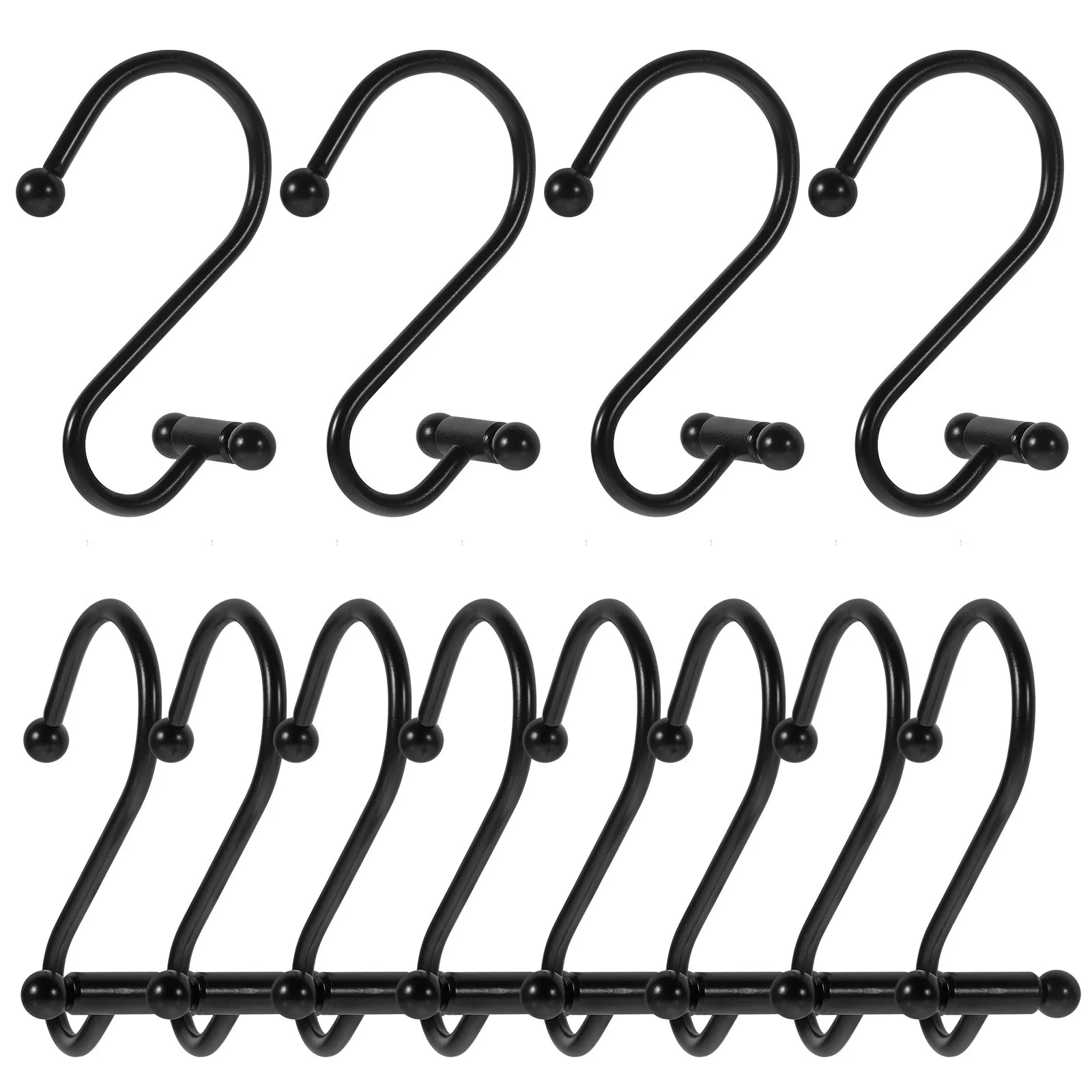 12 قطعة S على شكل الفولاذ المقاوم للصدأ دش الستار الشماعات سهلة التنظيف الحمام ديكور الستار شماعات الحمام السنانير للتعليق