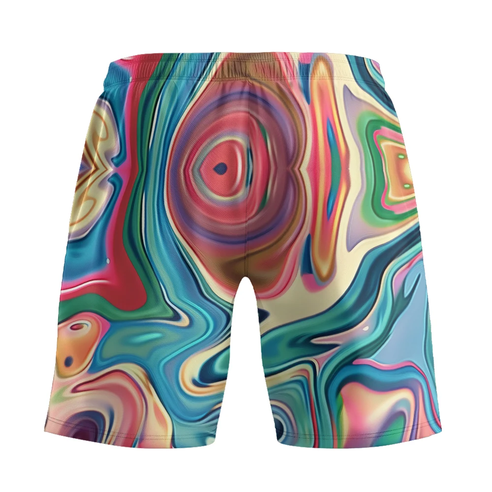 Customized 100% polyester fiber men's shorts with strange rose pattern, summer men's anime casual shorts