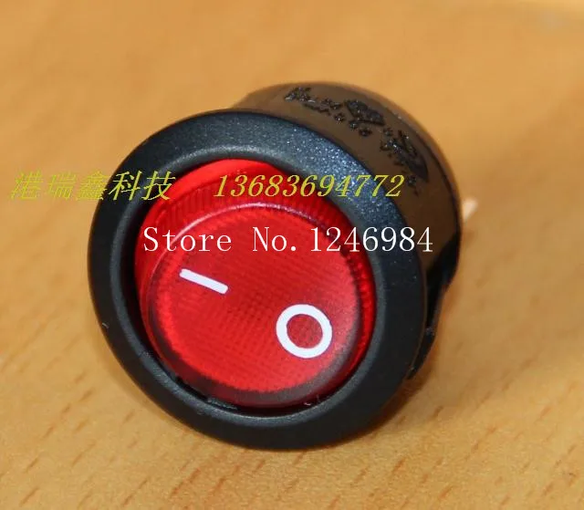 [SA]Power switch Taiwan New SCI red GREEN(3p)  BLACK(2p)  illuminated rocker switch 220V Round Rocker Switch R13-112B--50pcs/lot